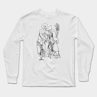 Abstract Bodies Drawing Improvisation #4 Long Sleeve T-Shirt